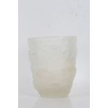 Frosted glass vase, with cherub decoration, 23cm tall