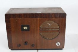 Kolster Brandes Art Deco radio, with rosewood crossbanding and bakelite controls, 52cm wide