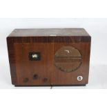 Kolster Brandes Art Deco radio, with rosewood crossbanding and bakelite controls, 52cm wide