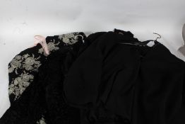 Ten items of ladies black clothing, to include Horst Basler jacket, David Nieper white and black