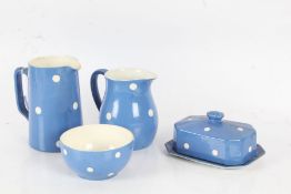 T.G.Green "Domino" breakfast set, comprising butter dish, two jugs, and sugar bowl (4)