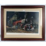 Terence Cuneo, three pencil signed limited edition prints, "Flying Scotsman", 70cm wide, 60cm