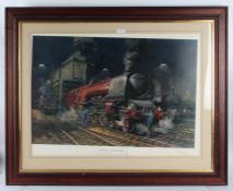 Terence Cuneo, three pencil signed limited edition prints, "Flying Scotsman", 70cm wide, 60cm