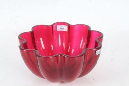 Villeroy & Boch ruby glass fruit bowl, 21cm diameter