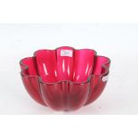 Villeroy & Boch ruby glass fruit bowl, 21cm diameter