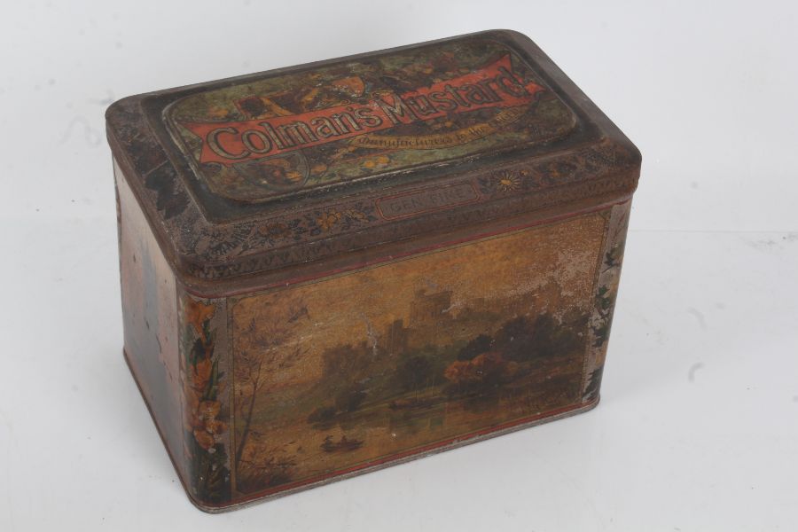 Victorian "Colman's Mustard" tin, with a lithographed scene of Windsor Castle, the hinged lid - Image 2 of 2