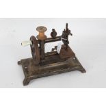 Victorian travelling sewing machine, by Leigh & Crawford of 32 & 33 Brooke Street, Holborn, 29cm