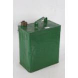 Esso green painted petrol can, with Pratts brass cap