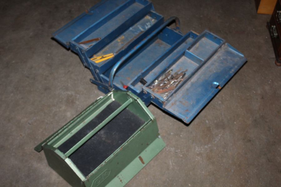 Two metal tool boxes (no contents)