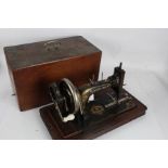 Frister & Rossman hand sewing machine, serial number 1336149, with carrying case