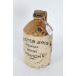 Stoneware advertising bottle, 'Minister Bros., Botanical Brewers, Ipswich 1932, 28cm tall