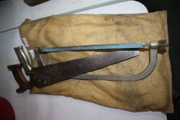 Eclipse metal saw, a wooden handled saw and a further saw (3)