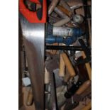 Box of various hand tools (qty)