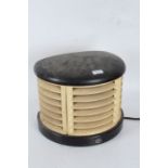 Art Deco HMV heater, housed within a bakelite case, of rounded form, 34cm wide