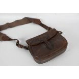 Gamekeeper's brown leather cartridge bag