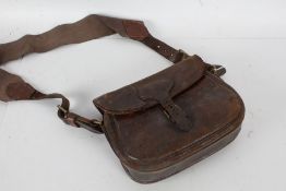 Gamekeeper's brown leather cartridge bag