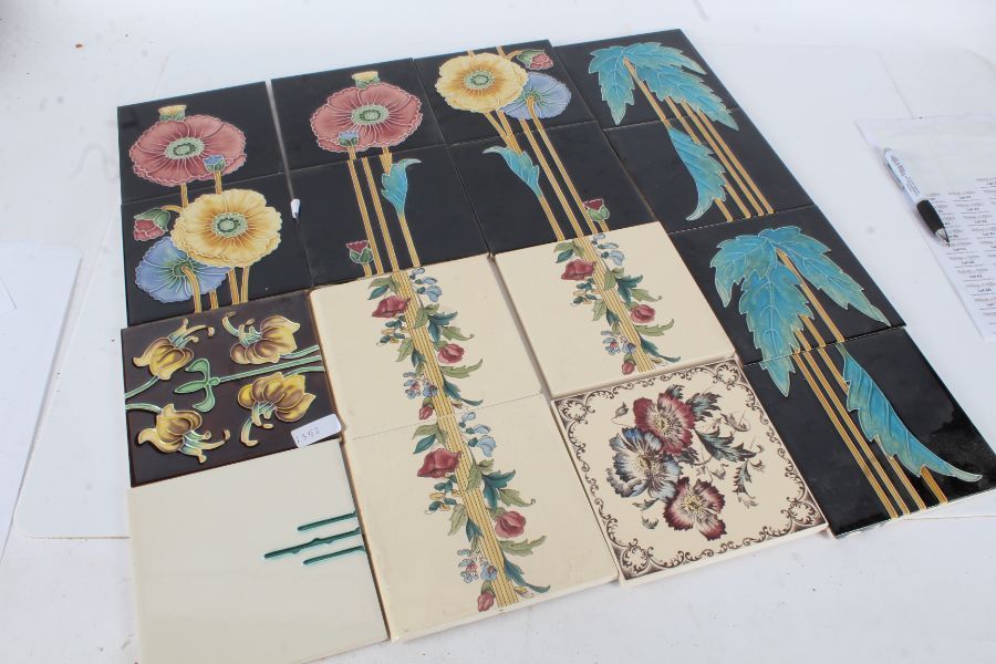 Collection of Victorian and Edwardian style and other ceramic tiles (qty)