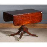 19th century drop leaf Pembroke table, fitted single end drawer and raised on four out swept legs
