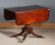 19th century drop leaf Pembroke table, fitted single end drawer and raised on four out swept legs