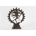 Indian bronze Shiva Nataraja figure, 18.5cm high, 16cm wide