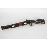 20th century Indian blunderbuss, with bone lozenges decorating the stock, 63cm long