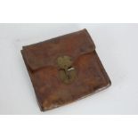 Rare 19th century leather and brass dispatch case, engraved "W.H. Allies Esquire, Alfrick?", 22.