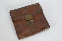 Rare 19th century leather and brass dispatch case, engraved "W.H. Allies Esquire, Alfrick?", 22.