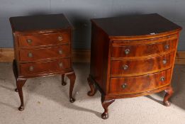 Two 20th century bow fronted mahogany chest of draws both with cabriole legs