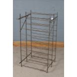 20th century iron Rigidex wine rack, 102cm high 50cm deep 54cm wide