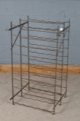 20th century iron Rigidex wine rack, 102cm high 50cm deep 54cm wide