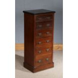 20th century mahogany wellington chest of six draws, 103cm high 44cm wide