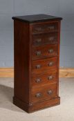 20th century mahogany wellington chest of six draws, 103cm high 44cm wide