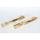 Impressive pair of large brass shop or double door pulls, early 20th century, 33cm (2)