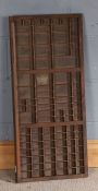 20th century hanging display cabinet with various sized compartments, 84cm high 37cm wide