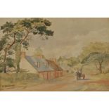 William Scott (British 19th Century), Village lane, signed WM Scott and dated 1881, housed in a