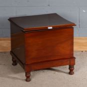 Victorian mahogany step commode, of cube form raised on turned legs, 48cm wide 47cm high 47cm deep