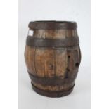 20th century iron banded and wooden barrel, 26cm high