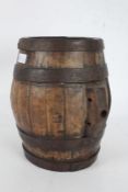 20th century iron banded and wooden barrel, 26cm high