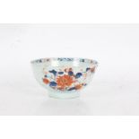 19th/ 20th century porcelain bowl in the Imari pallet, the white ground with iron red and blue