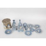 Collection of Wedgwood jasperware, to include vases, trinket boxes and dishes, together with a