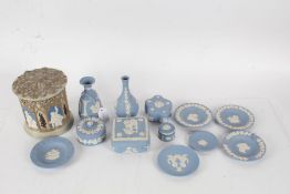 Collection of Wedgwood jasperware, to include vases, trinket boxes and dishes, together with a