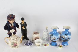 Collection of ceramics to include two blue vases, Royal Albert autumn cup and saucer, Charlie