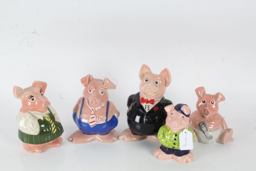 Five Natwest Wade pigs, to include "Cousin Wesley" (5)