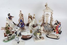 Collection of pottery glazed figures by Colin Hooper, to include soldiers, American football