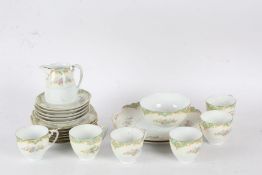 Noritake porcelain tea set, comprising six cups, five saucers, six side plates, two serving