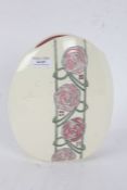 Mackintosh porcelain vase, with tubeline roses, 23.5cm tall
