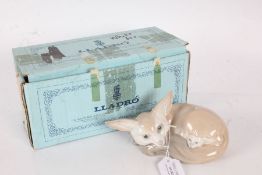 Lladro porcelain fox and cub, with original box