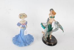 Coalport figurine 'Age of Elegance, Mandarin Cresent', 24.5cm tall, and Franklin Mint figurine '