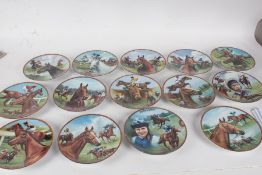 Collection of Fourteen Royal Worcester plates by Melvyn Buckley featuring racehorses to include,