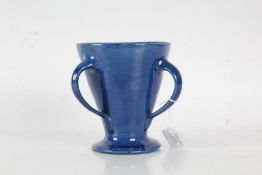CH. Brannam blue glazed pottery tyg, of tapering cylindrical form, 15cm high